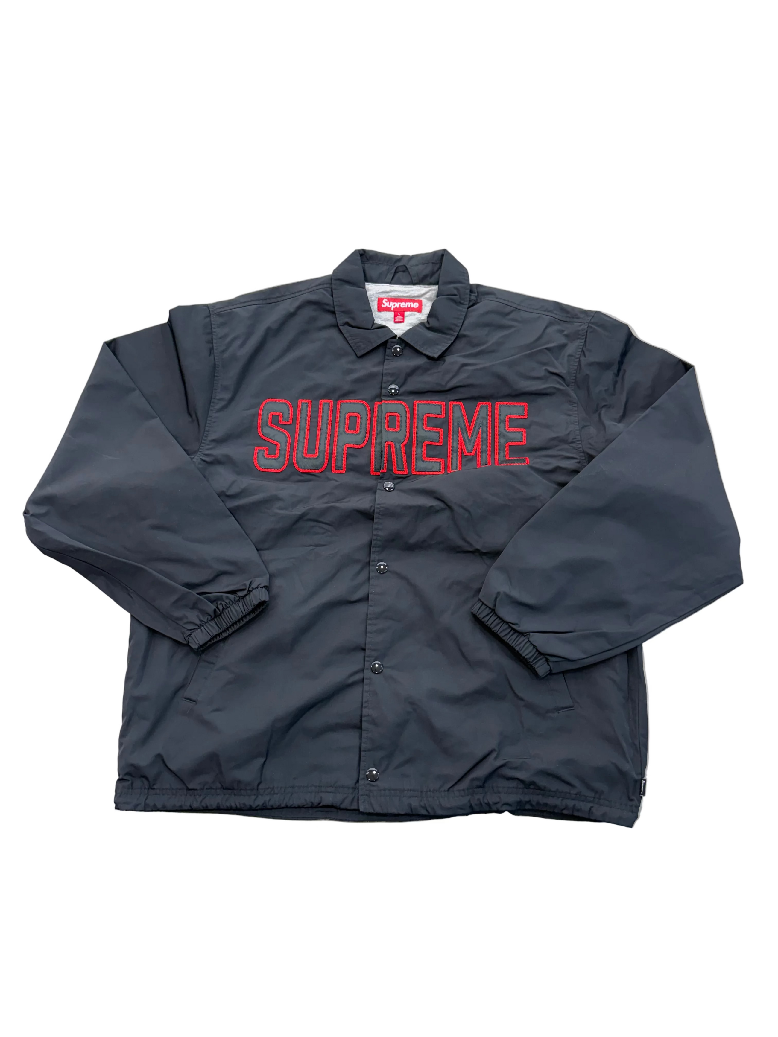 SUPREME SPELLOUT BLACK COACHES JACKET