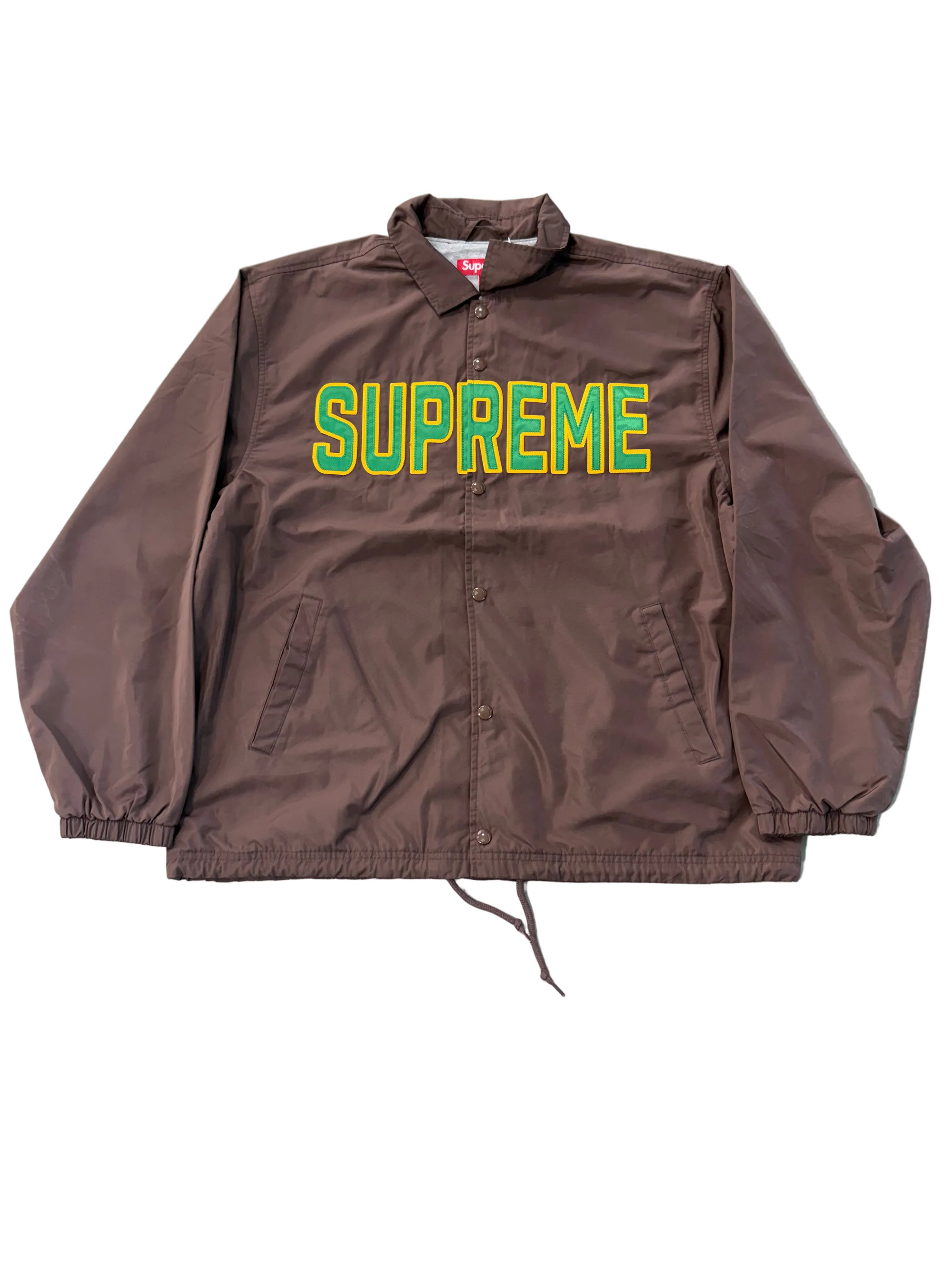 SUPREME SPELLOUT BROWN COACH JACKET