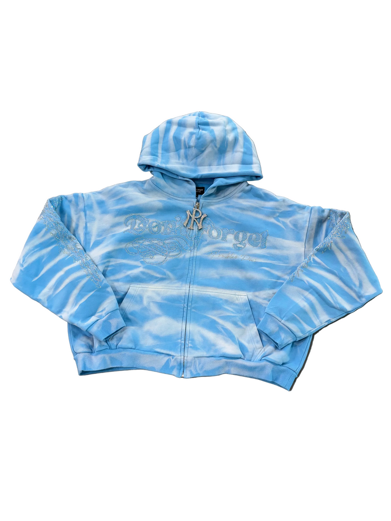 N’OUBLIE PAS BLUE PYTHON ZIP HOODIE