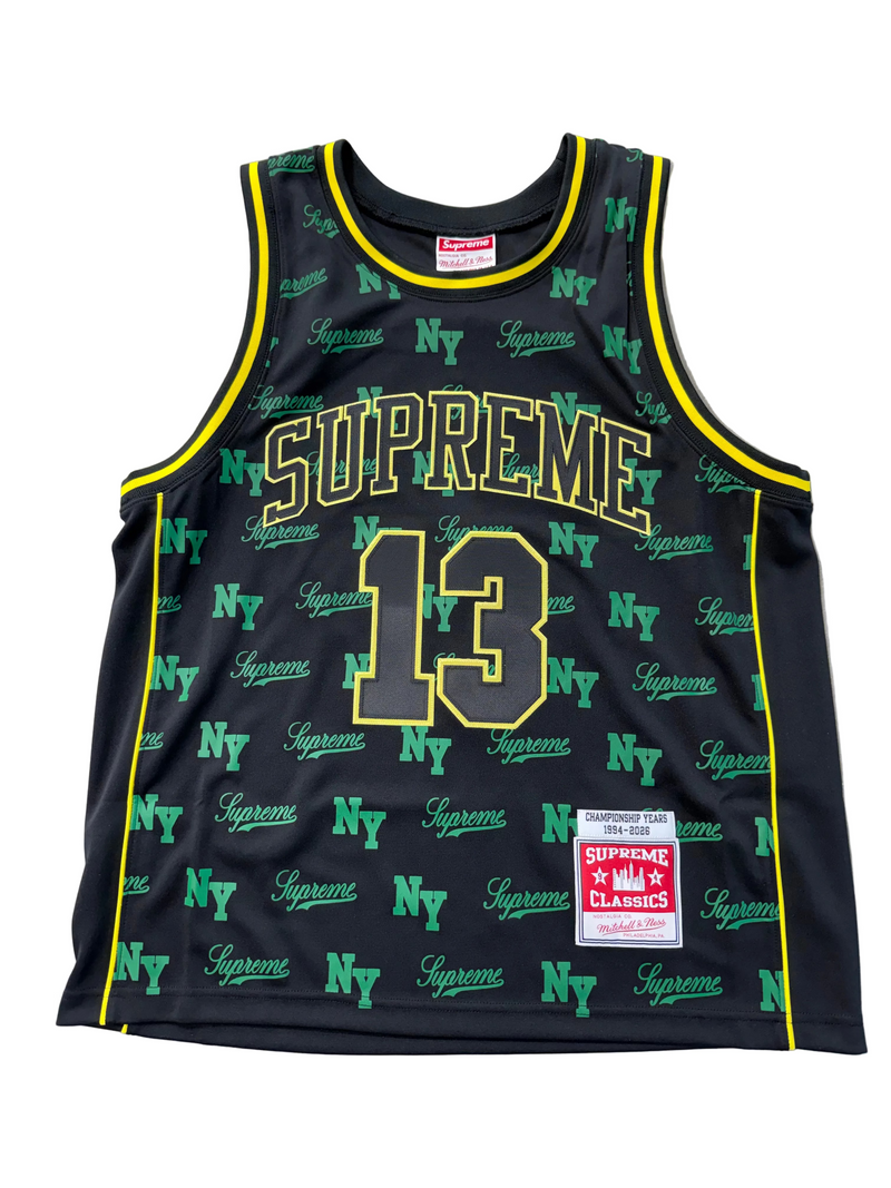 SUPREME X MITCHELL & NESS BLACK JERSEY