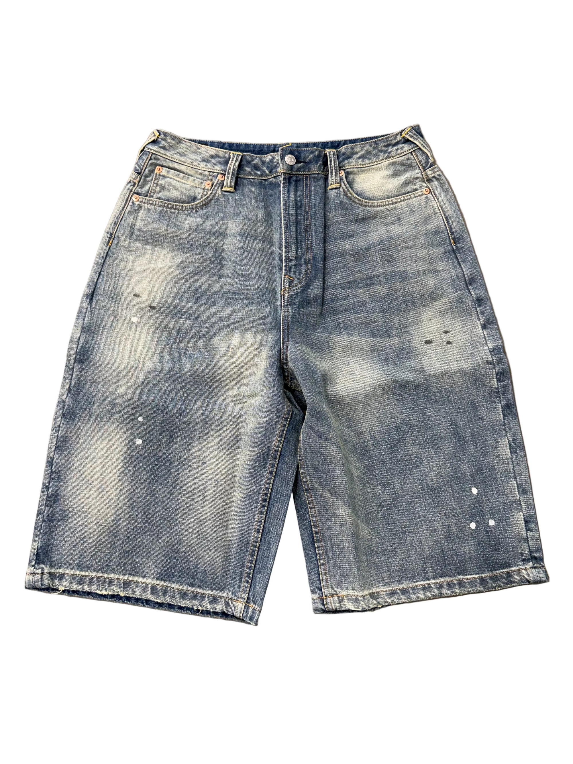 EVISU DIP DYE MONOGRAM WOVEN SHORTS