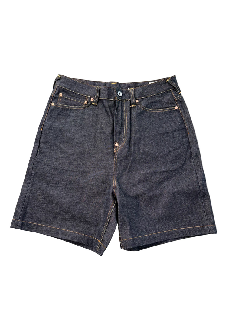 EVISU LEOPARD POCKET EMBROIDERY DENIM SHORTS
