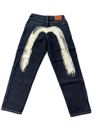 EVISU BRUSHSTROKE DAICOCK PRINT JEANS