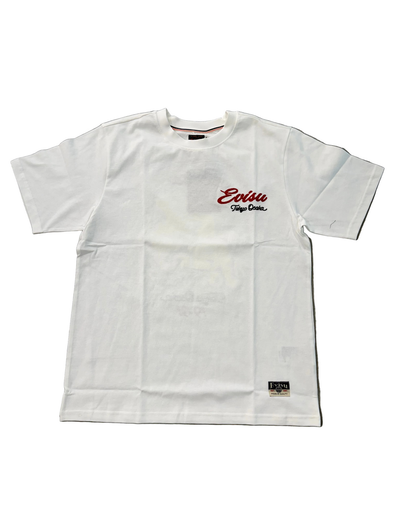 EVISU WHITE DUO LEOPARD TEE