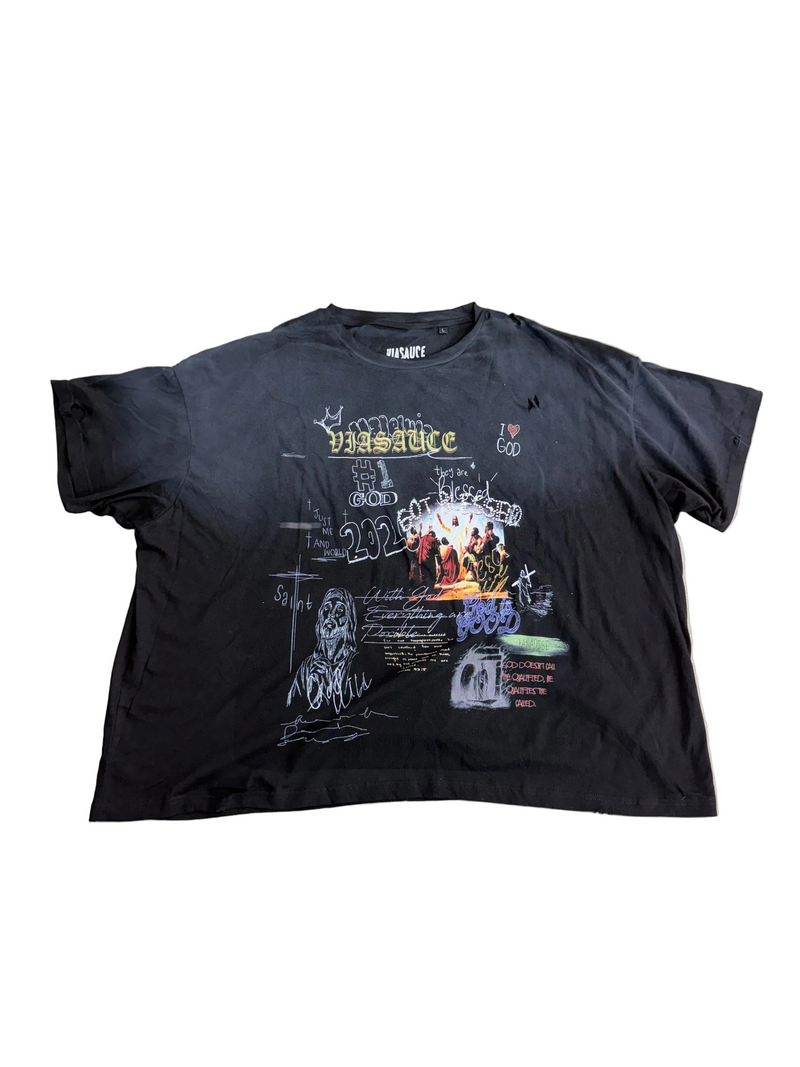 VIASAUCE GOT BLESSED BLACK TEE