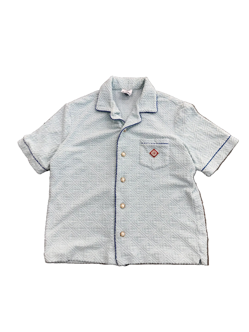 CASABLANCA MONOGRAM TOWELLING BLUE SHIRT