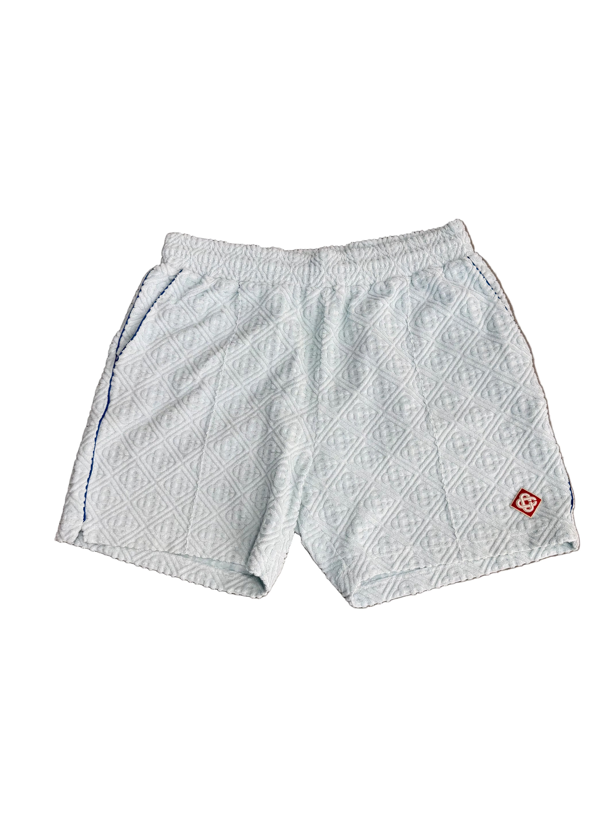 CASABLANCA MONOGRAM TOWELLING BLUE SHORTS