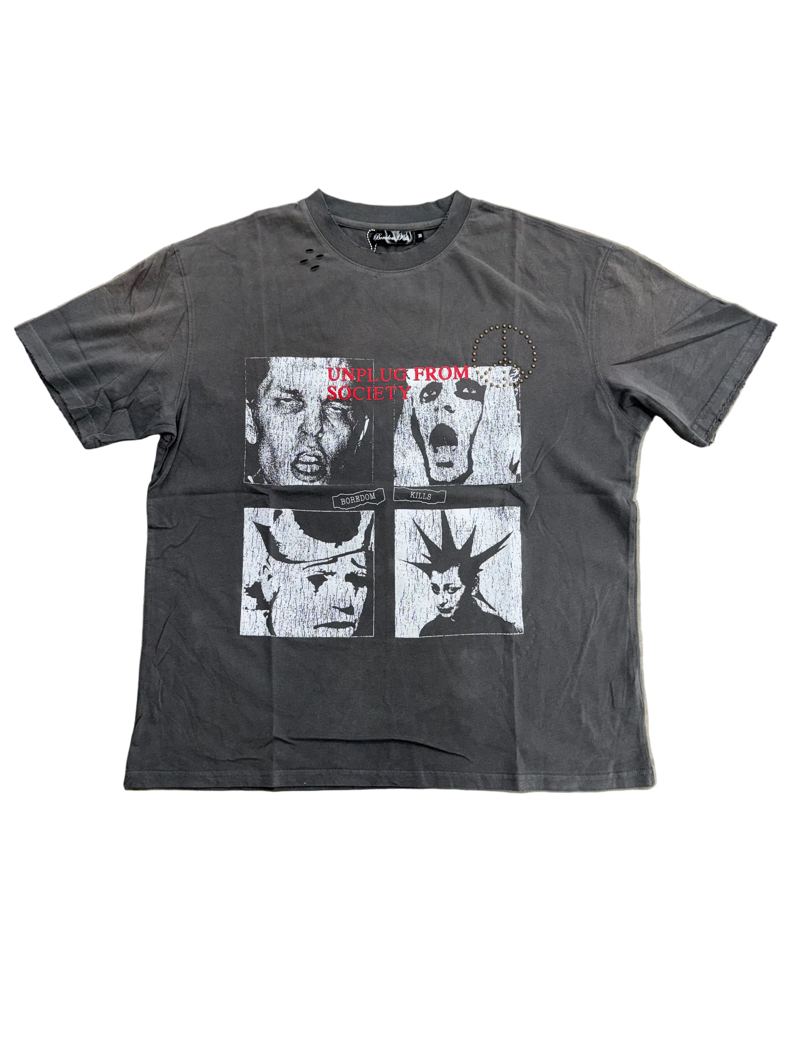 BOREDOM KILLS STUDDED UNPLUG VINTAGE TEE