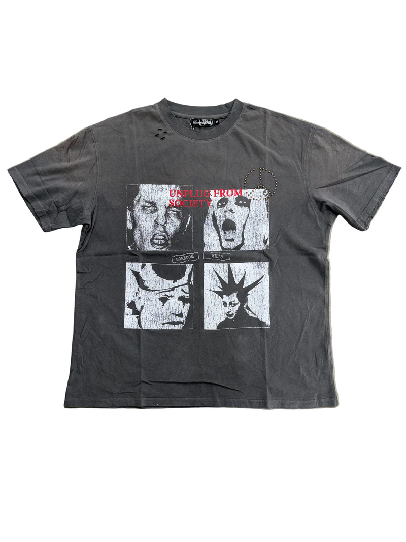 BOREDOM KILLS STUDDED UNPLUG VINTAGE TEE