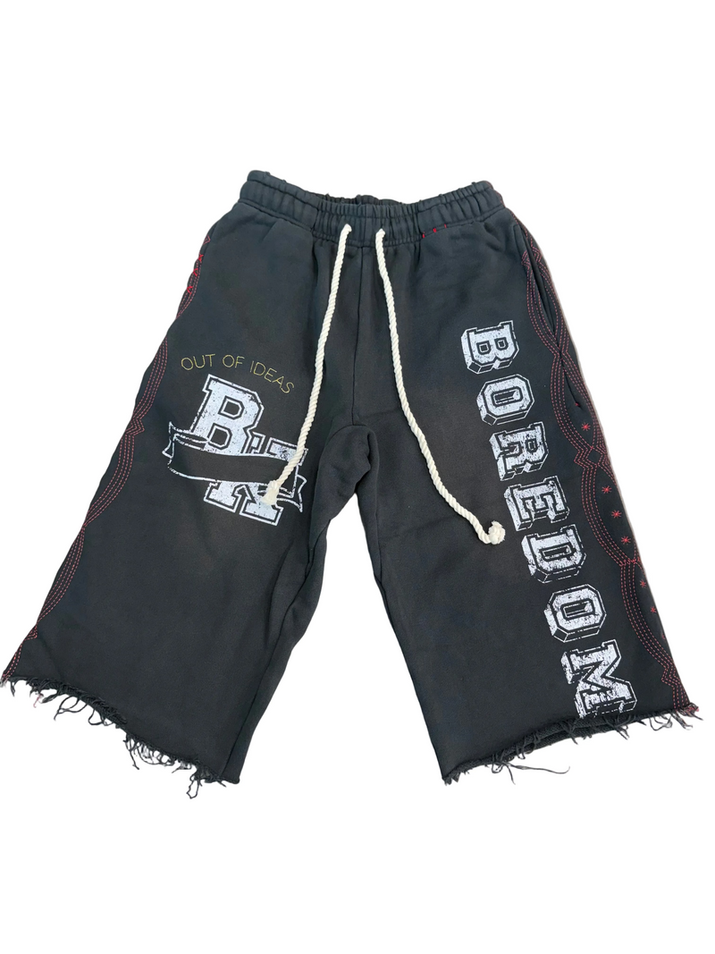 BOREDOM KILLS BLACK COLLEGIATE SWEATSHORTS