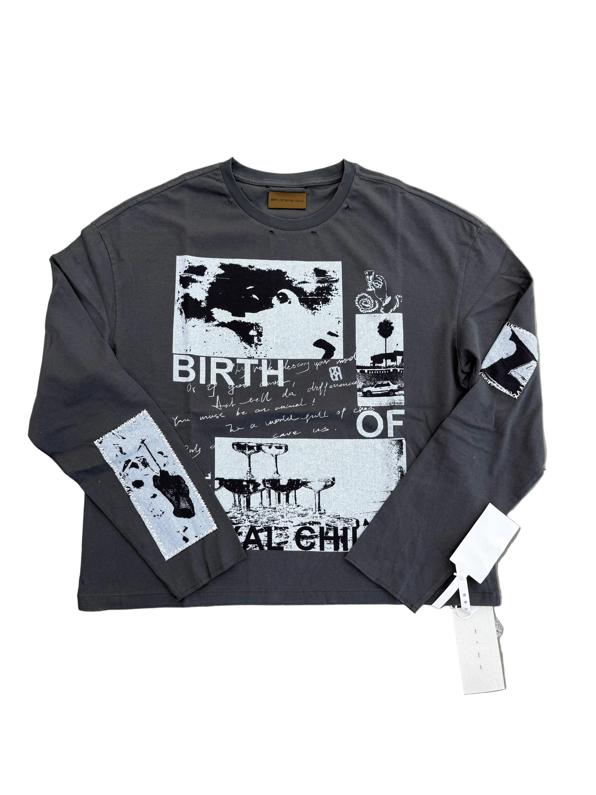 BIRTH OF ROYAL CHILD BLACK PATCH LONG SLEEVE TEE