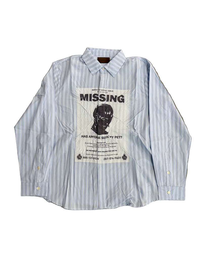 BIRTH OF ROYAL CHILD MISSING POSTER STRIPED SHIRT