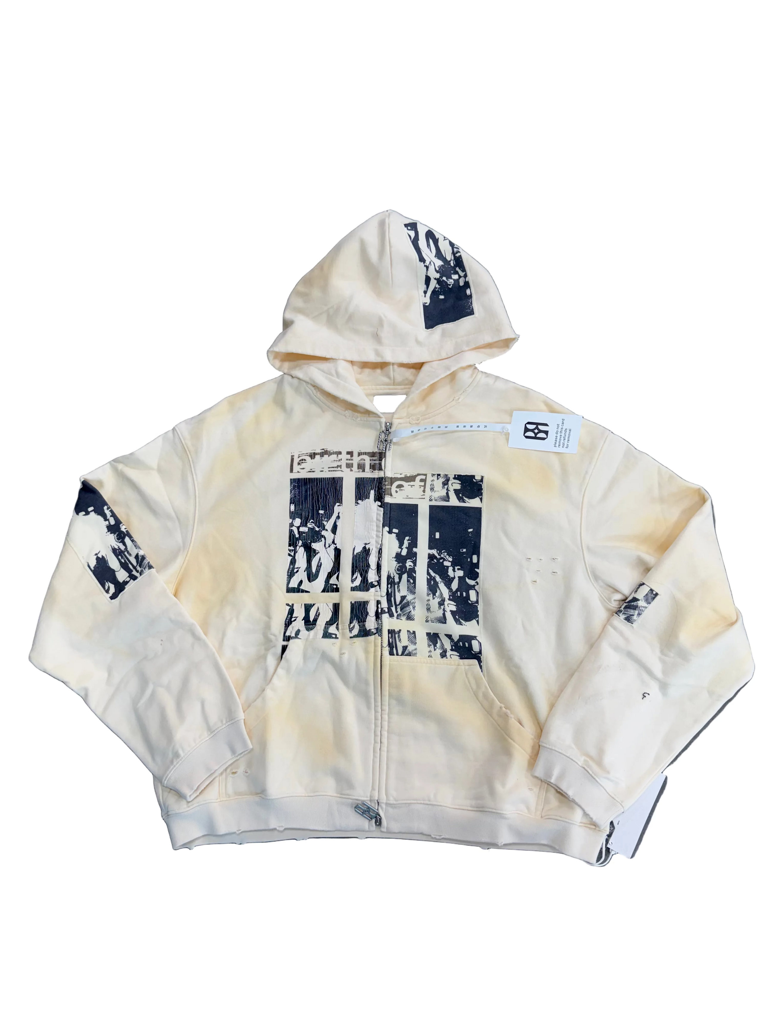 BIRTH OF ROYAL CHILD CREAM FLASHLIGHT ZIP UP HOODIE