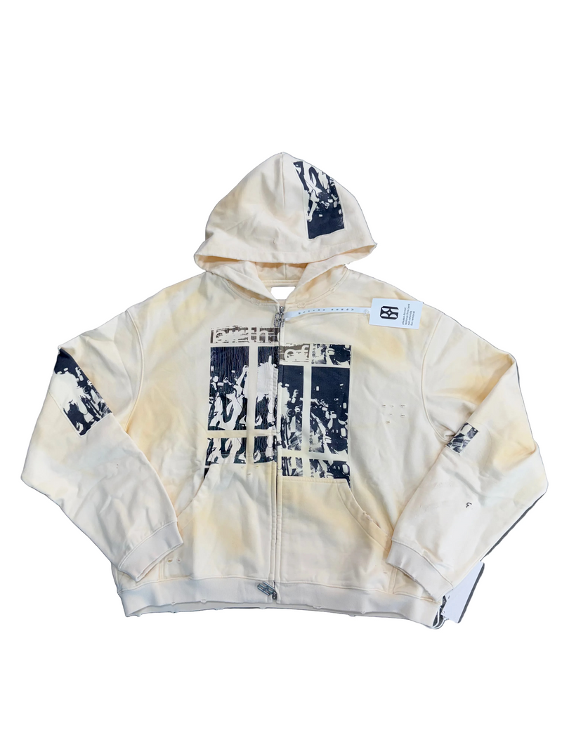 BIRTH OF ROYAL CHILD CREAM FLASHLIGHT ZIP UP HOODIE