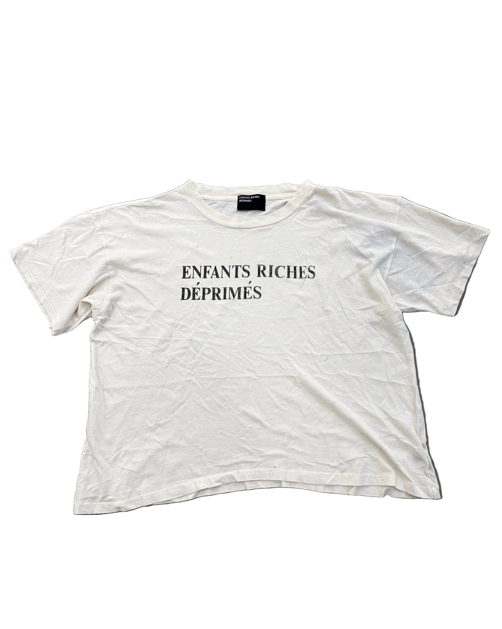 ENFANTS RICHES DEPRIMES DIRTY WHITE CLASSIC LOGO TEE
