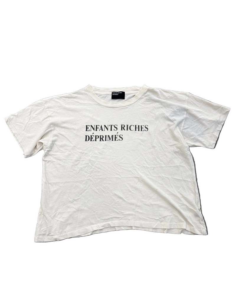 ENFANTS RICHES DEPRIMES DIRTY WHITE CLASSIC LOGO TEE