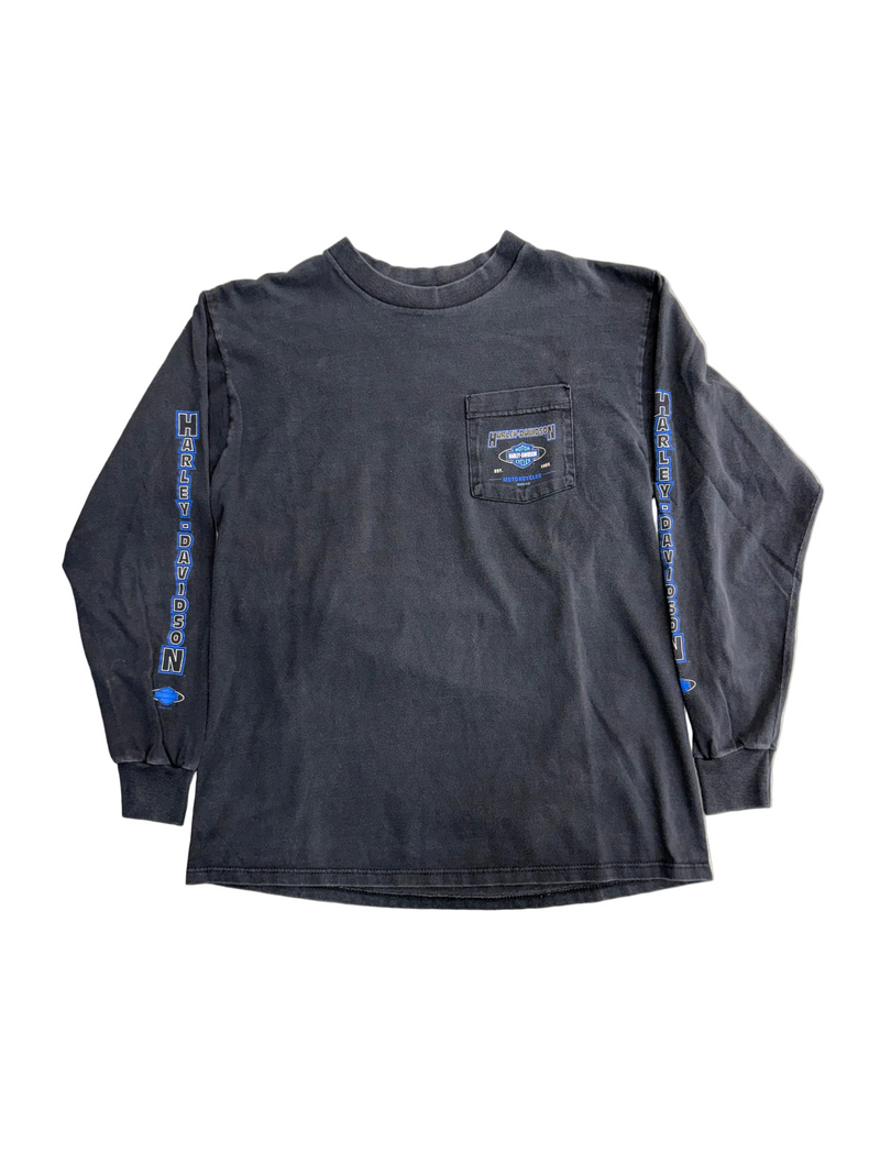 VINTAGE HARLEY DAVIDSON BLUE ACCENT LONGSLEEVE TEE