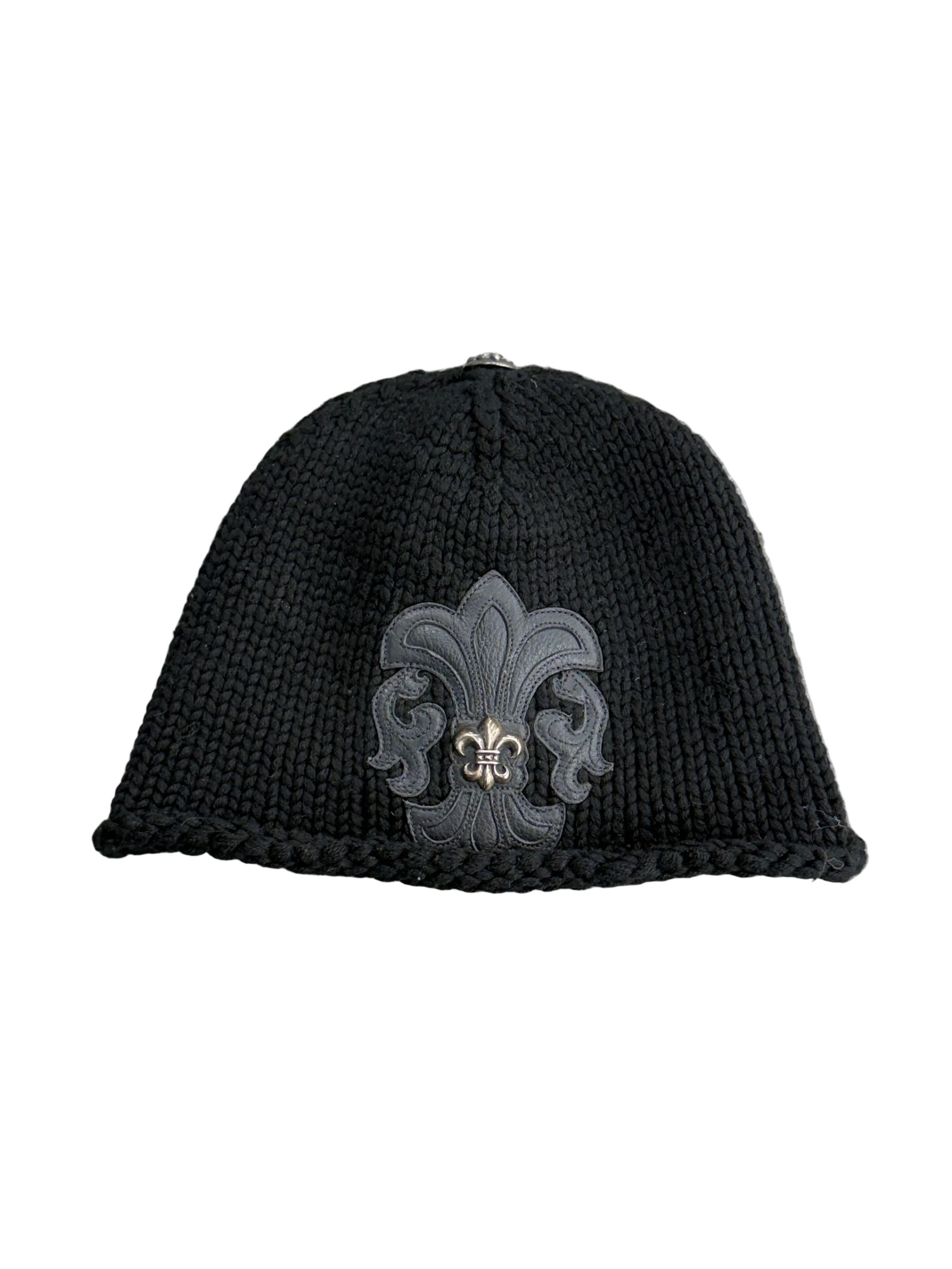 CHROME HEARTS CASHMERE LEATHER LE FLEUR BEANIE
