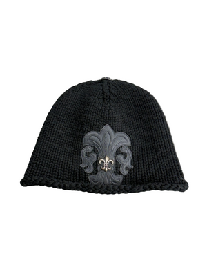 CHROME HEARTS CASHMERE LEATHER LE FLEUR BEANIE