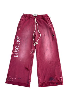 SATOSHI NAKAMOTO LUKE FLEECE MAROON SWEATPANTS