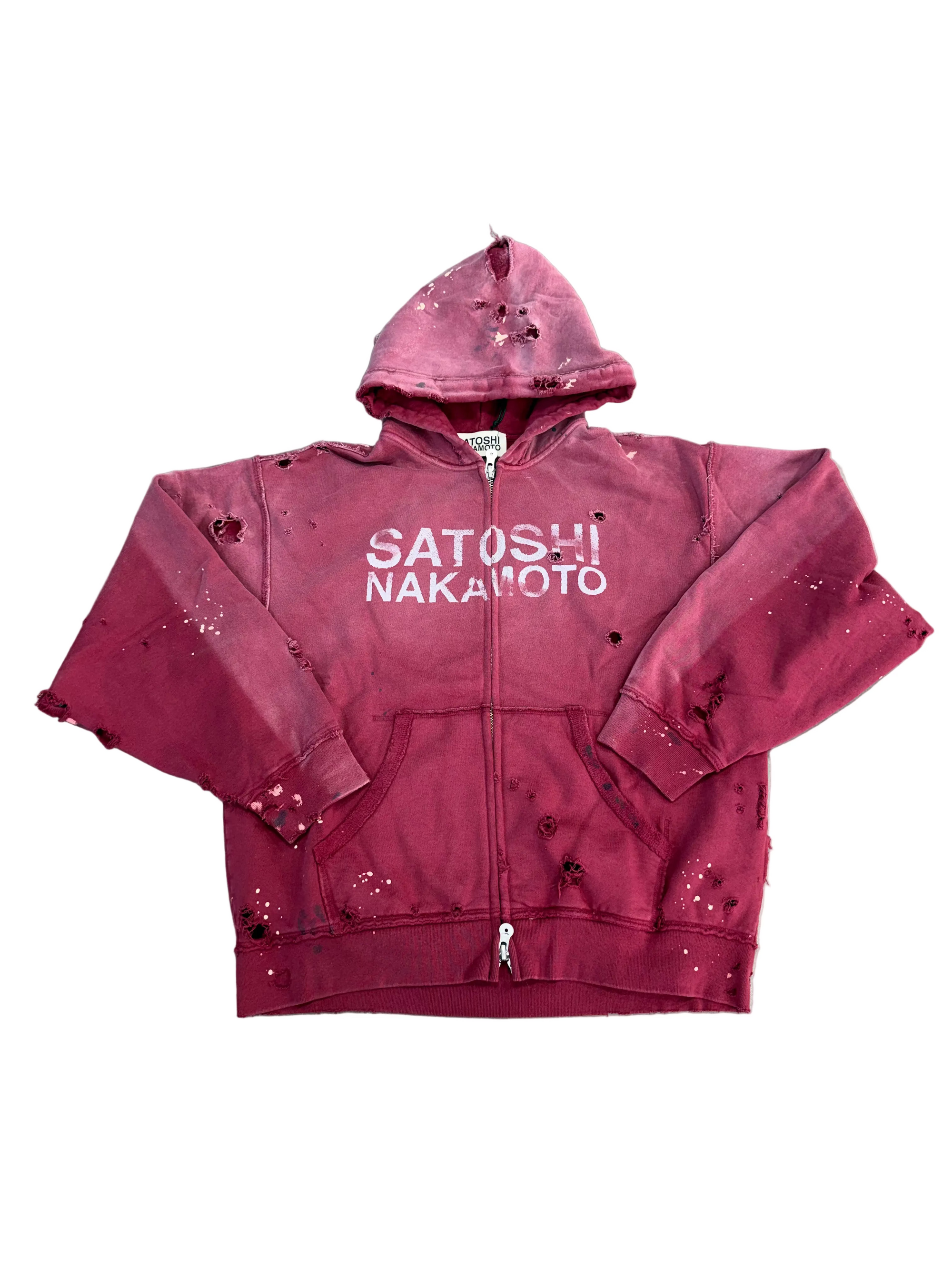 SATOSHI NAKAMOTO MAROON LUKE ZIP UP HOODIE