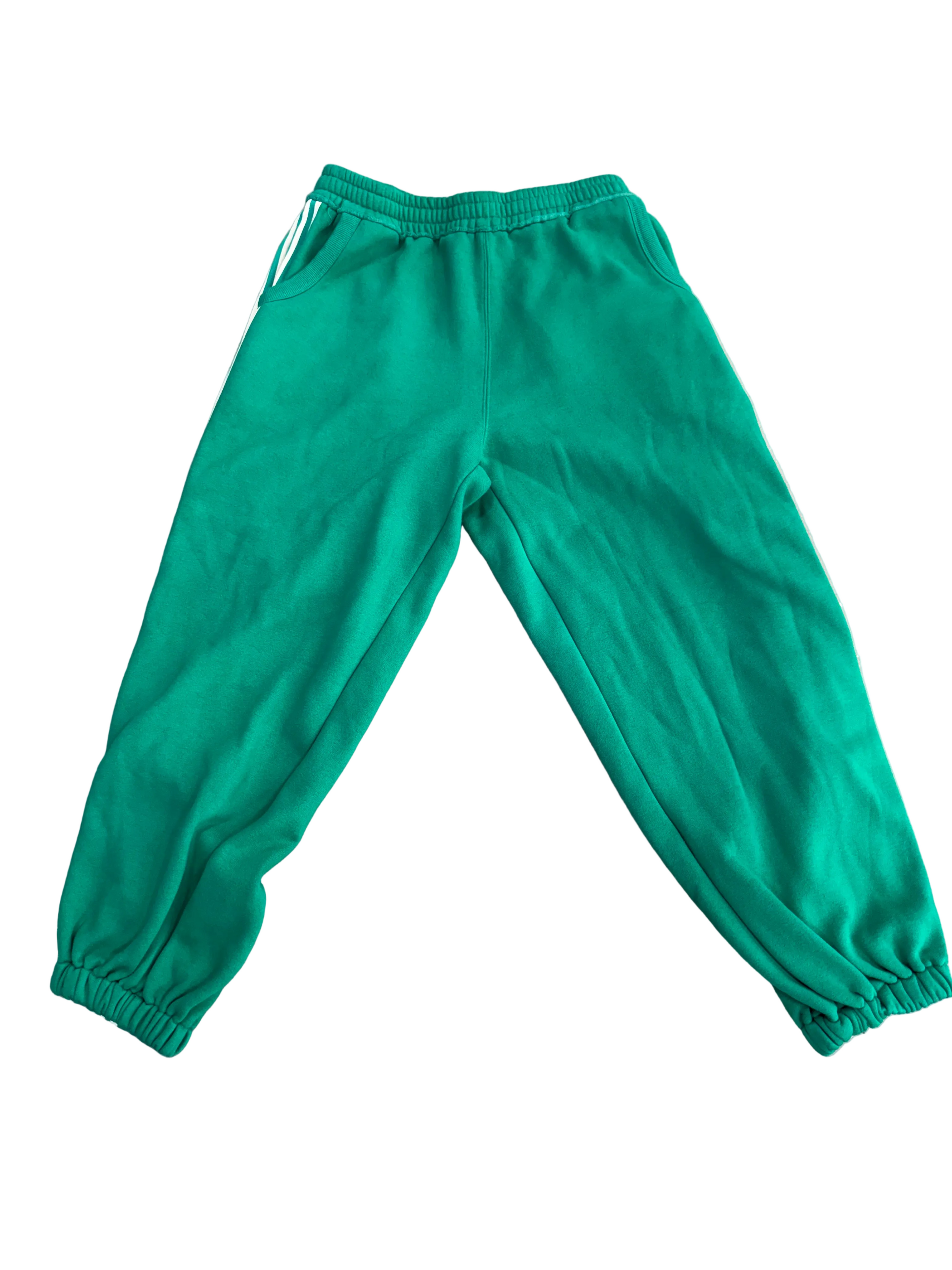 GOLD+VINTAGE GALLERY RASPBERRY HILLS GREEN STRIPE SWEATPANTS