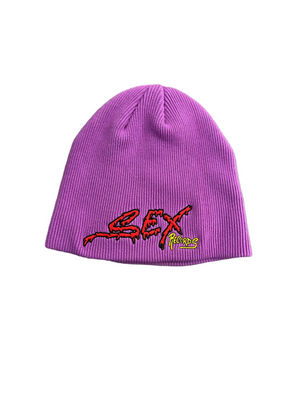 CHROME HEARTS SEX RECORDS PURPLE BEANIE