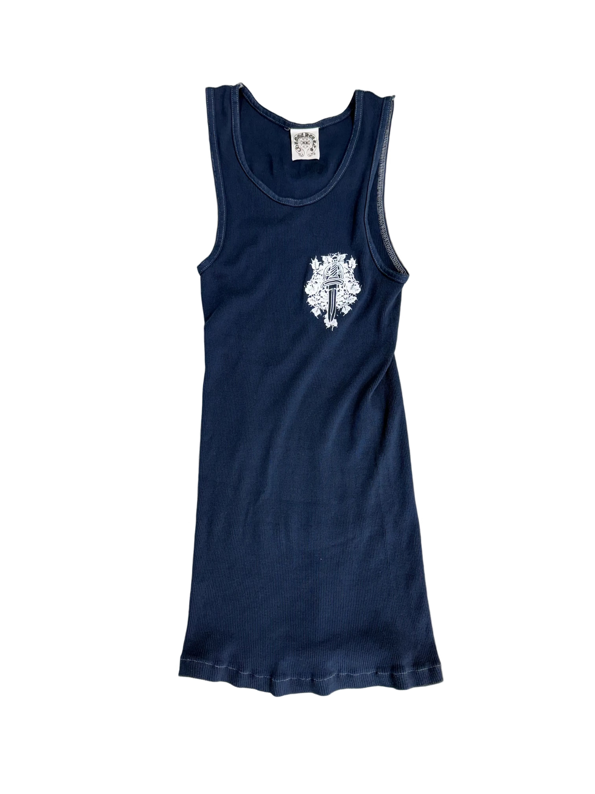 CHROME HEARTS NAVY LOS ANGELES HORSESHOE TANK TOP
