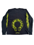 CHROME HEARTS NEON YELLOW HORSESHOE FLORAL LONG SLEEVE