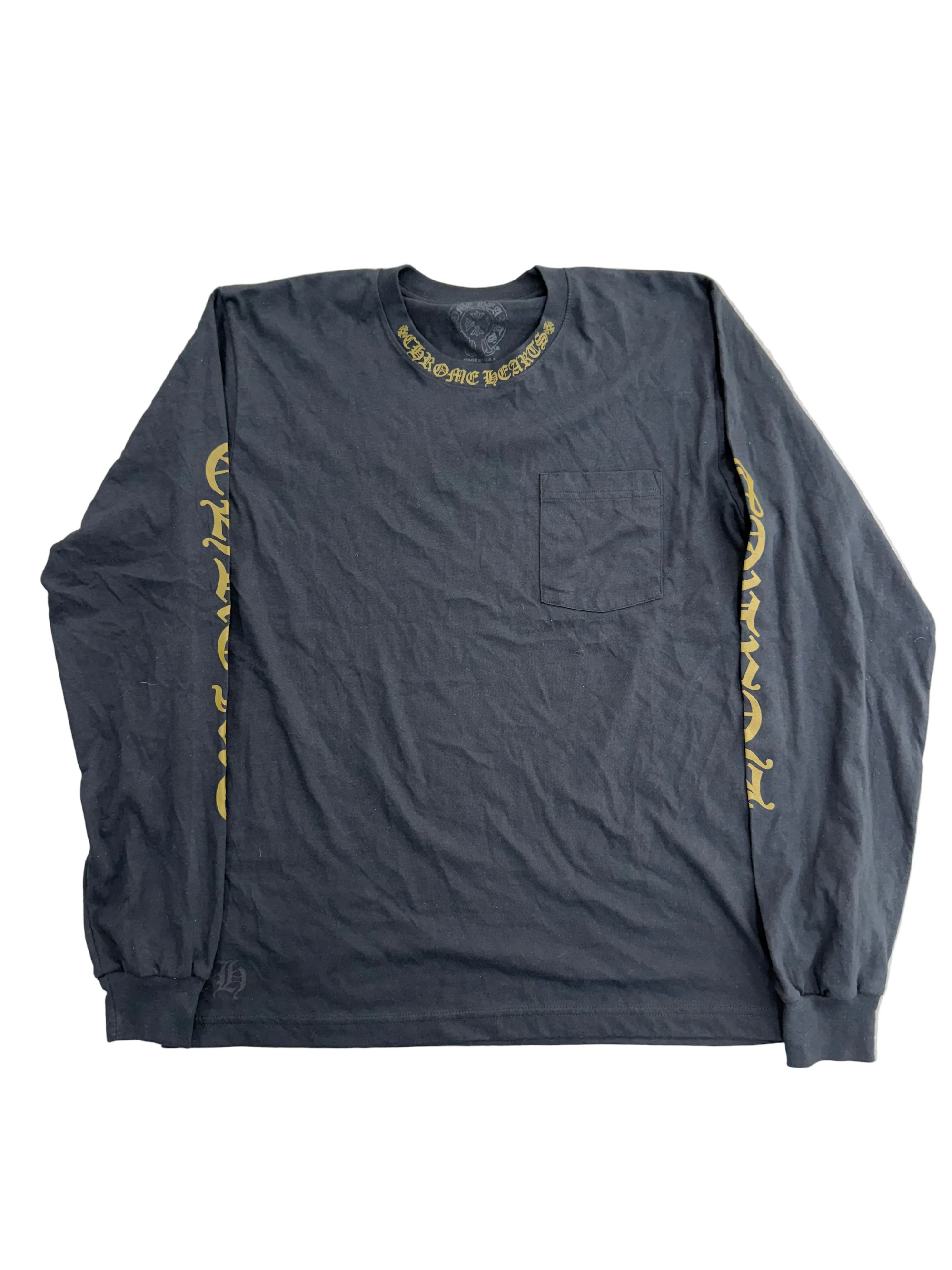 CHROME HEARTS OLIVE NECK LOGO LONGSLEEVE TEE