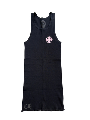 CHROME HEARTS PINK BEADED CROSS TANK TOP