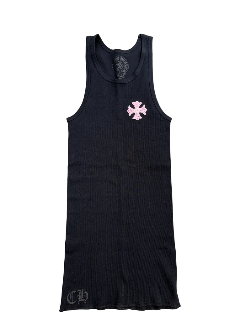 CHROME HEARTS PINK BEADED CROSS TANK TOP