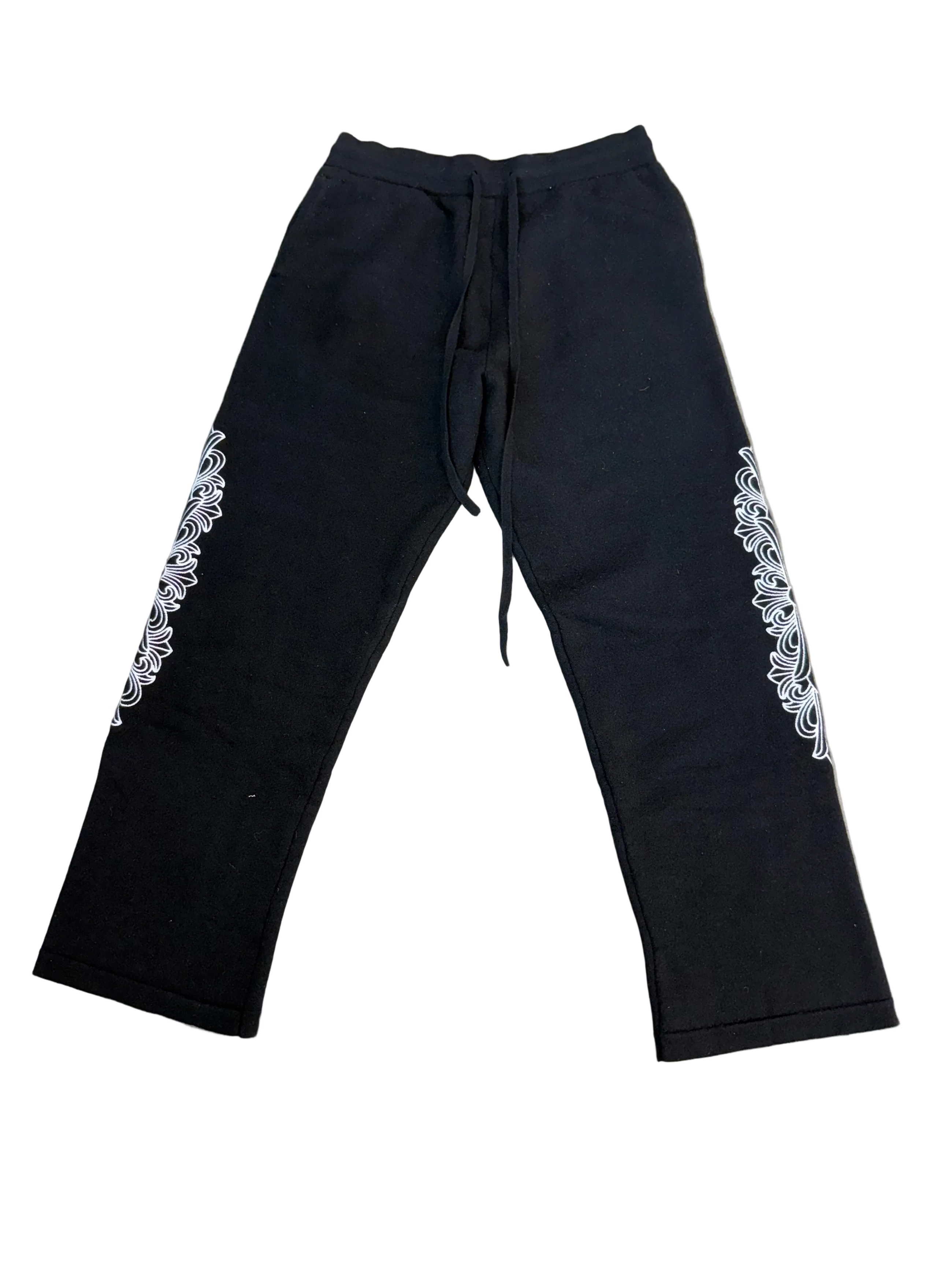 CHROME HEARTS FLORAL EMBROIDERED CASHMERE SWEATPANTS