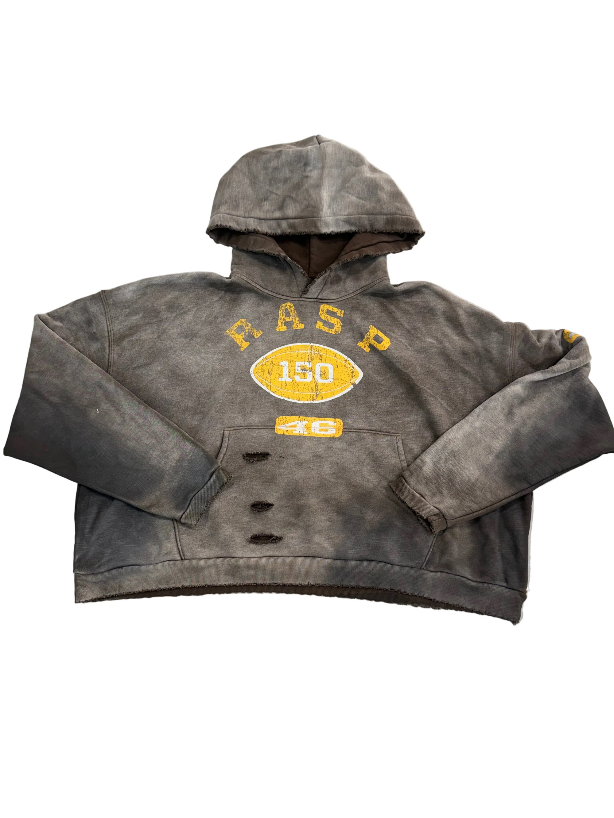 GOLD+VINTAGE GALLERY RASPBERRY HILLS BROWN FOOTBALL HOODIE