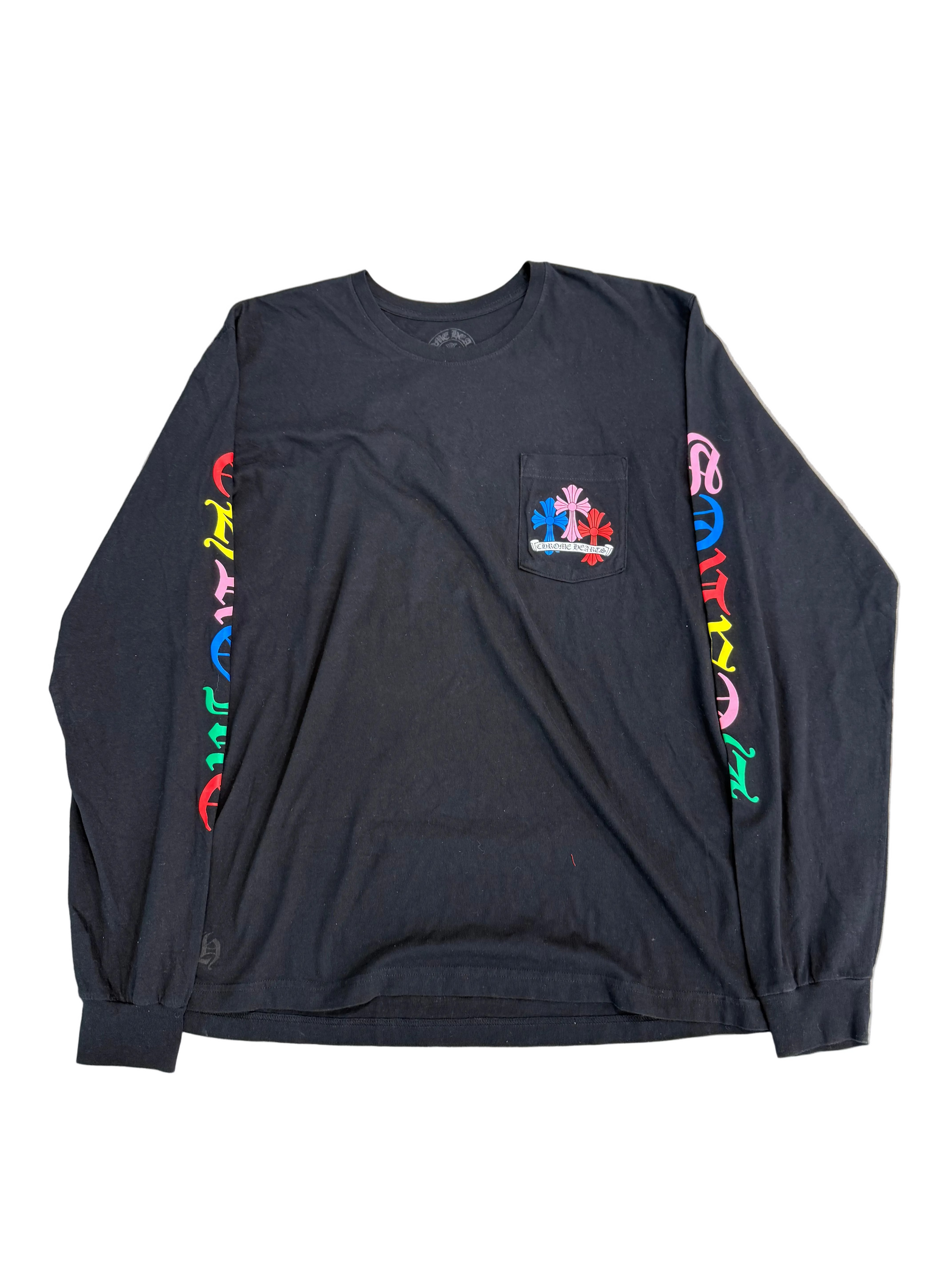 CHROME HEARTS MULTICOLOR CROSS LONG SLEEVE TEE