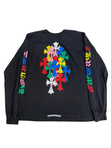 CHROME HEARTS MULTICOLOR CROSS LONG SLEEVE TEE