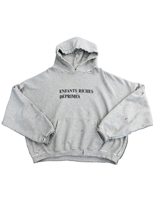 ENFANTS RICHES DEPRIMES CLASSIC LOGO PAINT GREY HOODIE