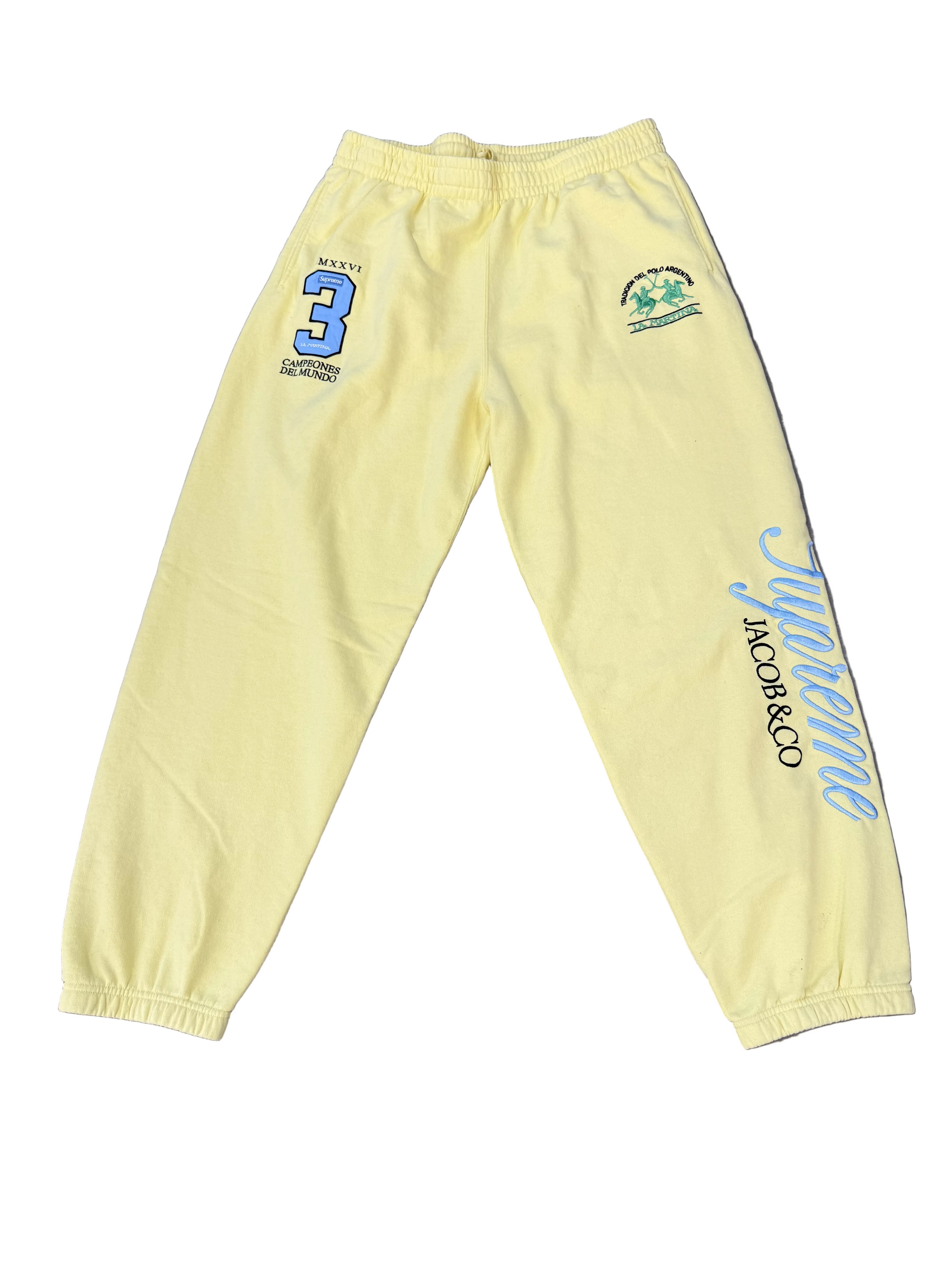 SUPREME X JACOB & CO LA MARTINA YELLOW SWEATPANTS