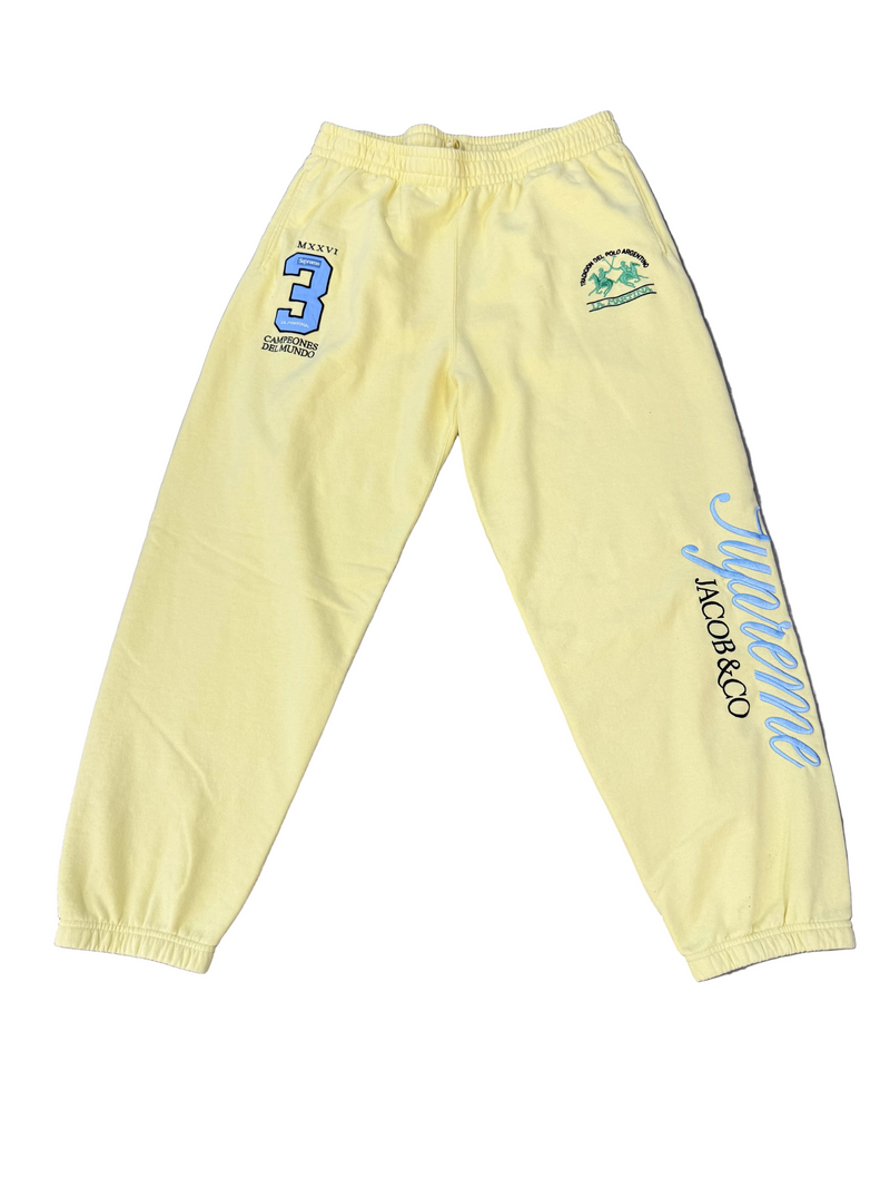 SUPREME X JACOB & CO LA MARTINA YELLOW SWEATPANTS