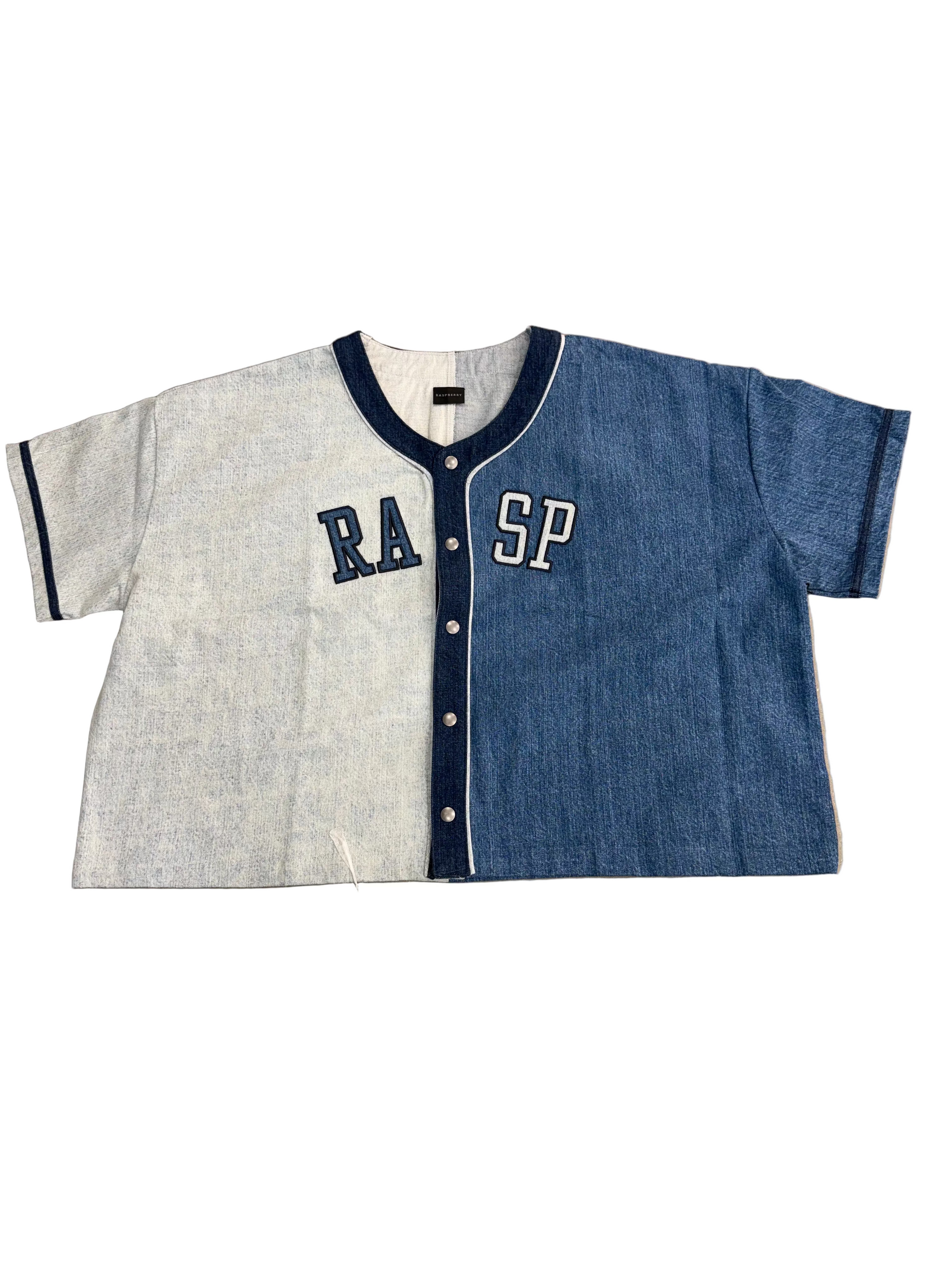 GOLD+VINTAGE GALLERY RASPBERRY HILLS TWO TONE DENIM JERSEY