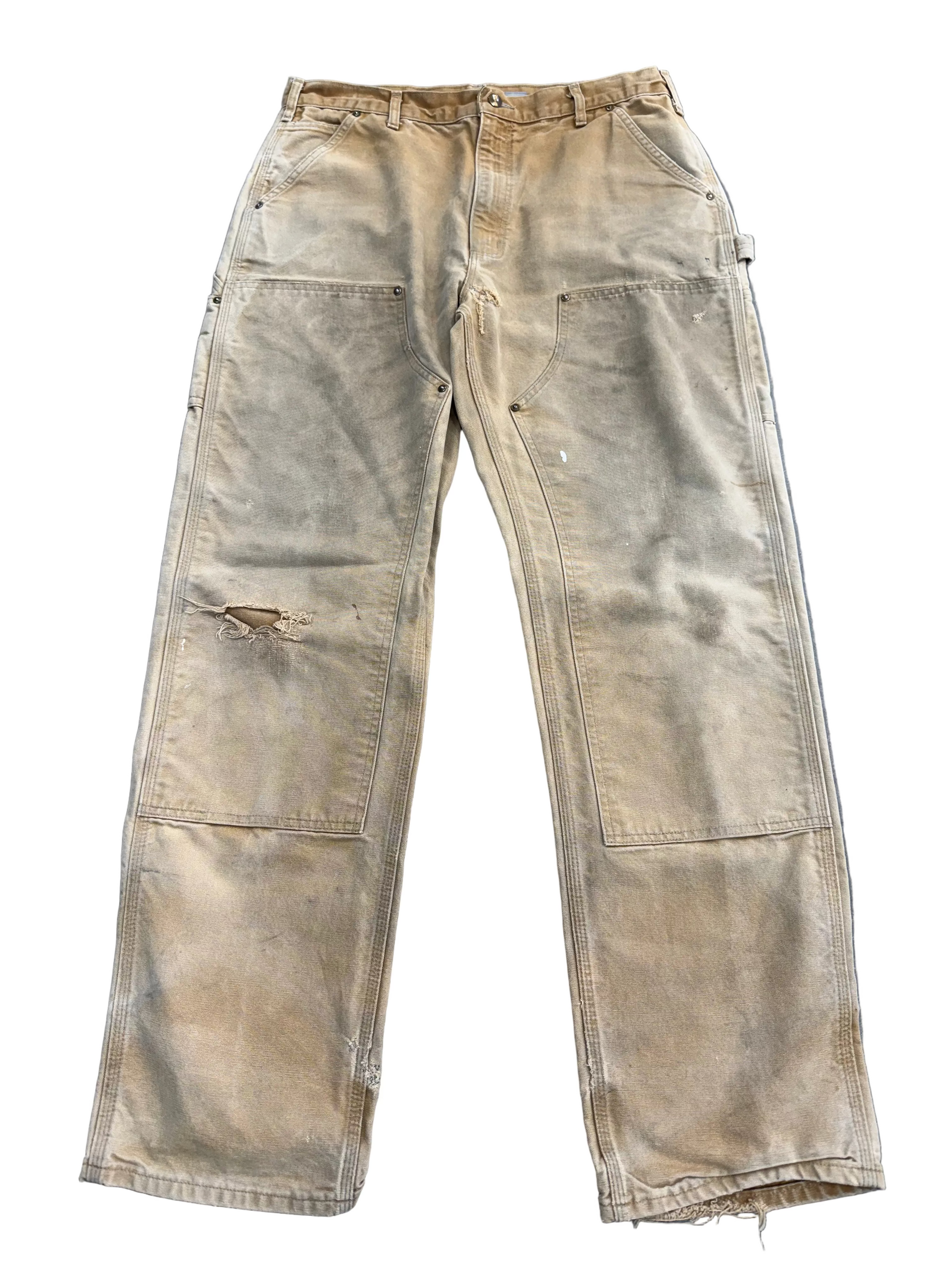 CARHARTT VINTAGE DOUBLE KNEE FADED KHAKI PANTS
