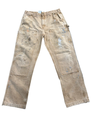 CARHARTT VINTAGE DOUBLE KNEE PAINT SPLATTER KHAKI PANTS