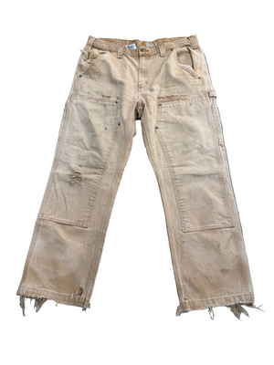 CARHARTT VINTAGE DOUBLE KNEE DISTRESSED KHAKI PANTS