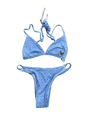CHROME HEARTS DIPPED IN BLUE BIKINI SET