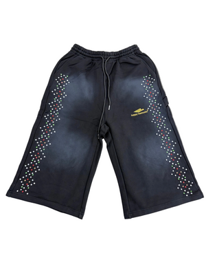 HAPPY MEMORIES DONT DIE HMDD CRYSTAL 3/4 BLACK SHORTS