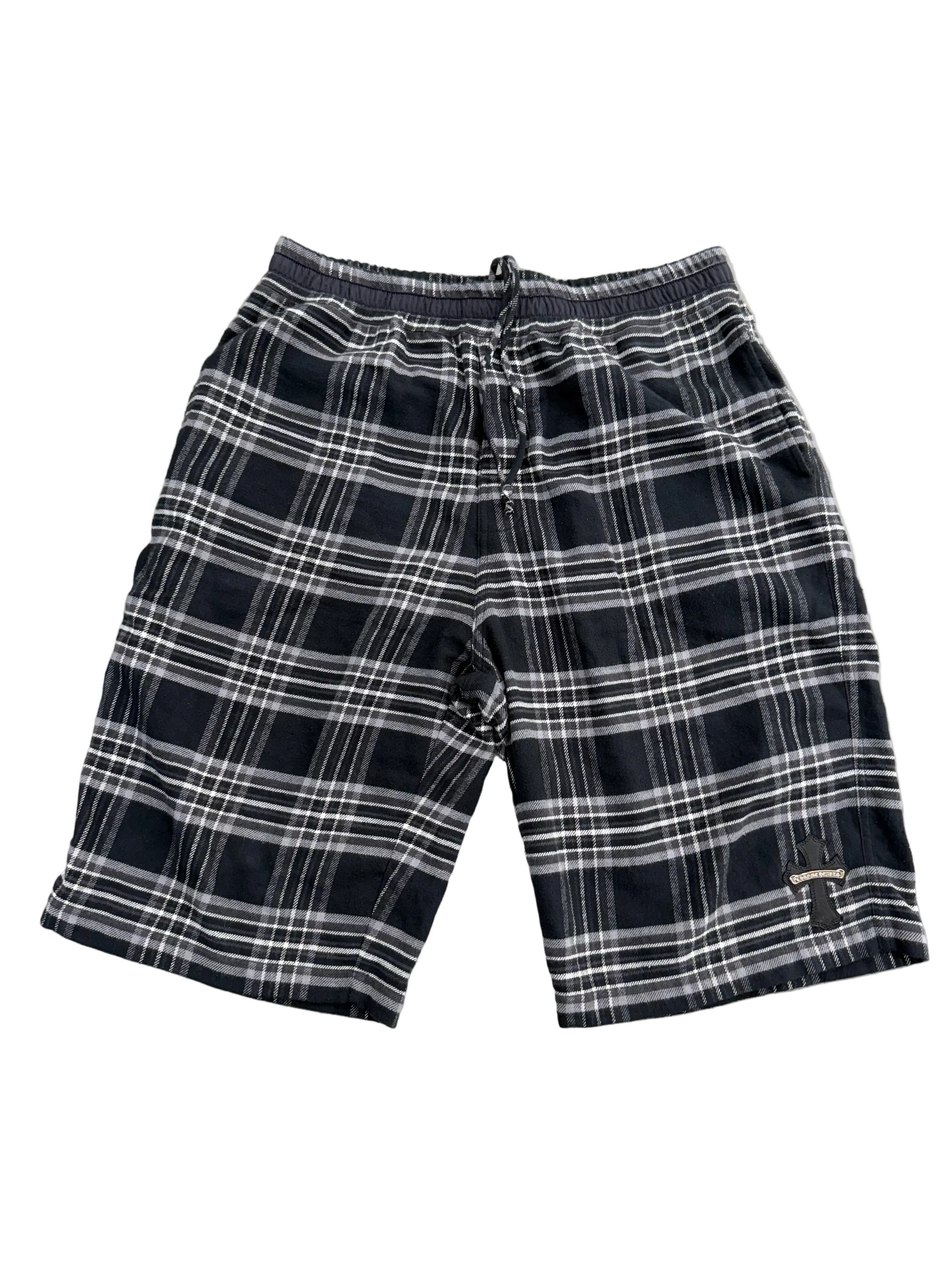 CHROME HEARTS AFTER SCHOOL CROSS PATCH SHORTS