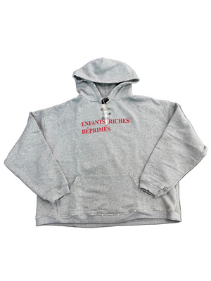 ENFANTS RICHES DEPRIMES CLASSIC RED LOGO GREY HOODIE