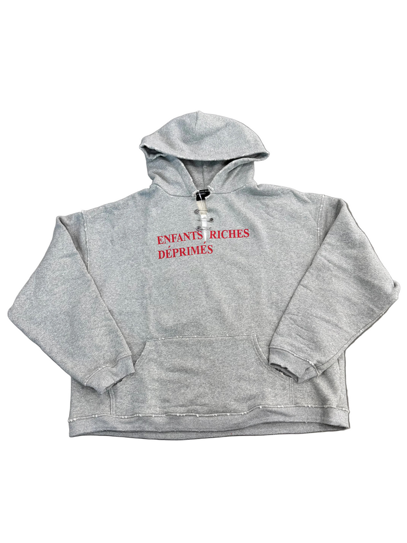 ENFANTS RICHES DEPRIMES CLASSIC RED LOGO GREY HOODIE