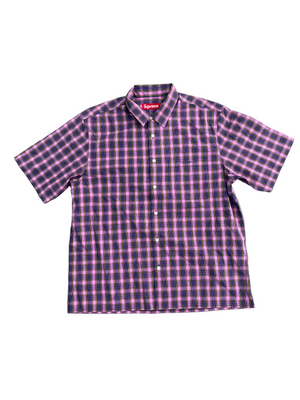 SUPREME MINI PLAID PURPLE S/S SHIRT