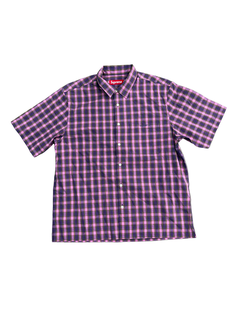SUPREME MINI PLAID PURPLE S/S SHIRT